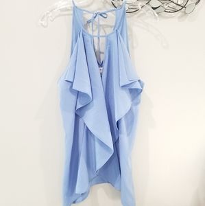 Neiman's|Robbi & Nikki Blue Ruffle Halter Blouse 4